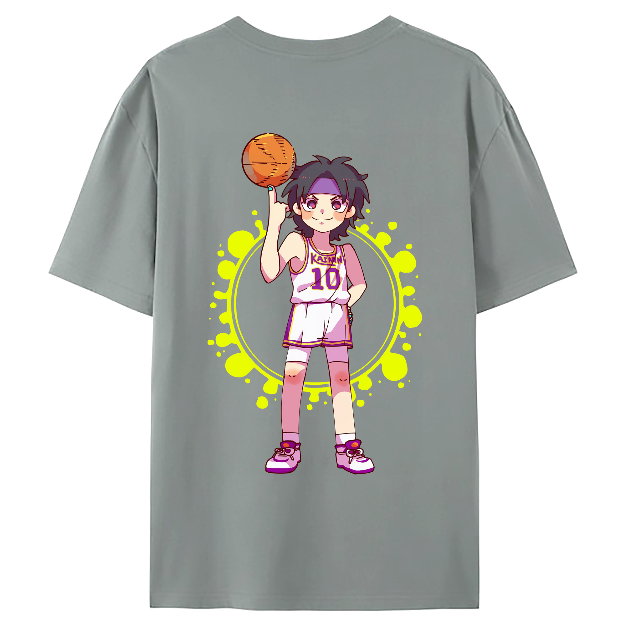 （画像用） SLAM DUNK／スラムダンク 綿100％ メンズ半袖Tシャツ（バックプリント） 通気性